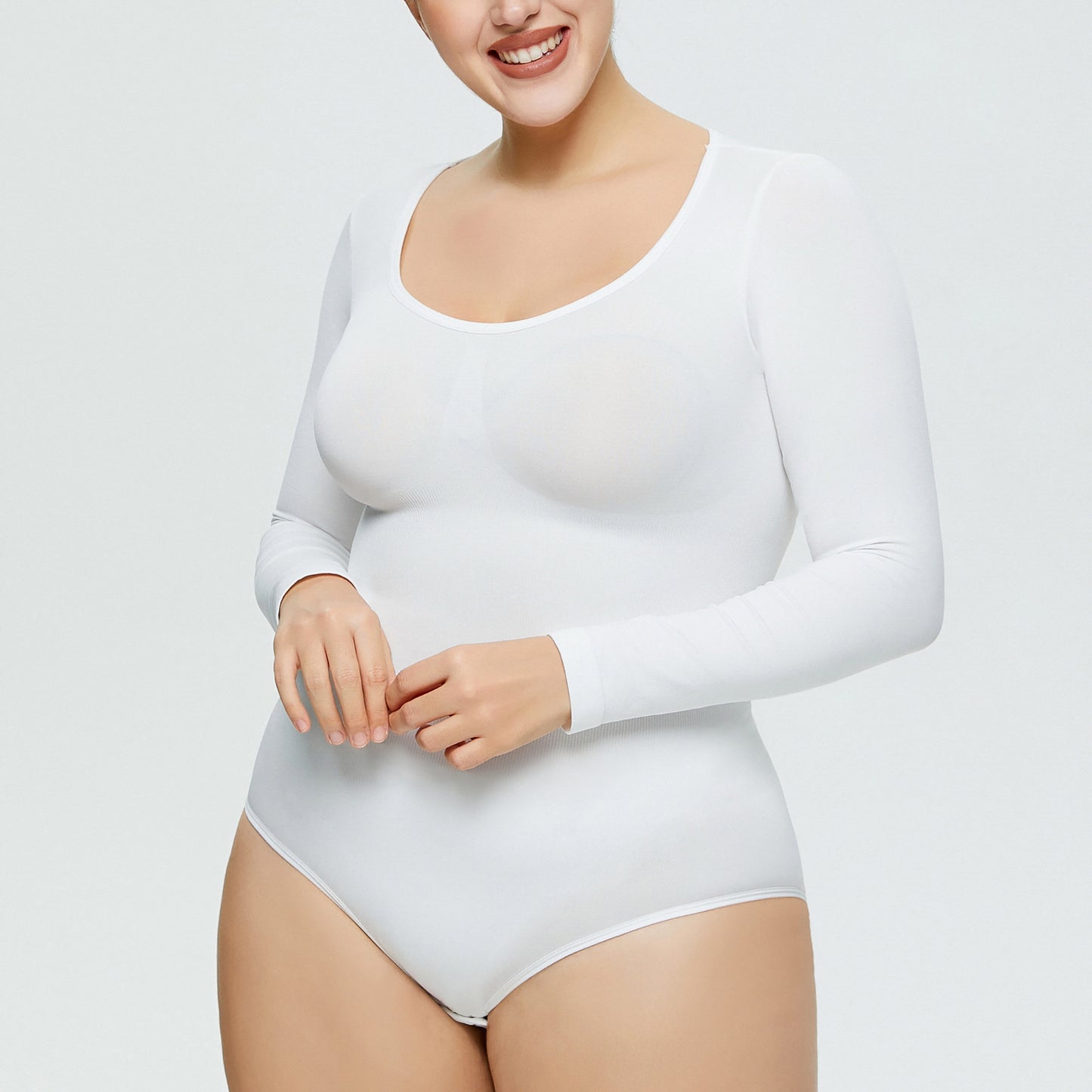 LVUBODY Bodysuits Square Neck Long Sleeve