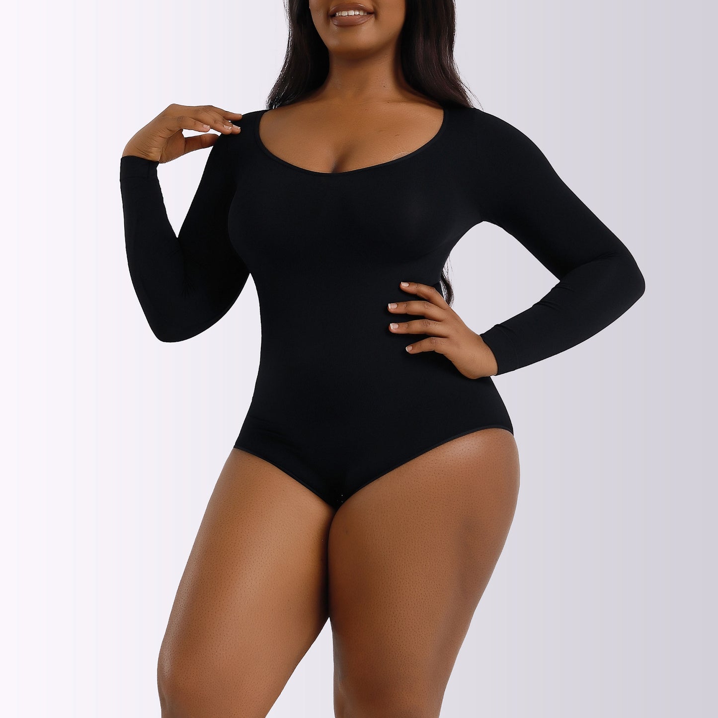 LVUBODY Bodysuits Square Neck Long Sleeve