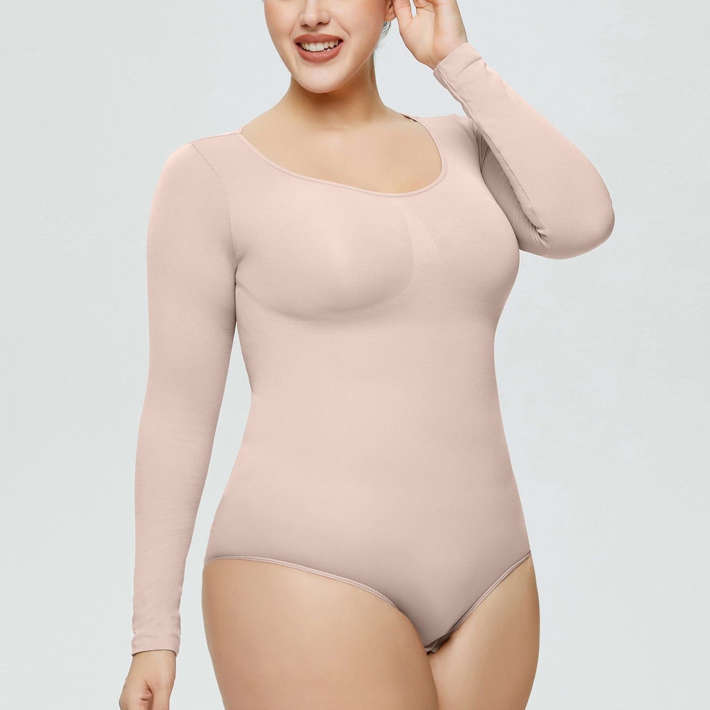 LVUBODY Bodysuits Square Neck Long Sleeve