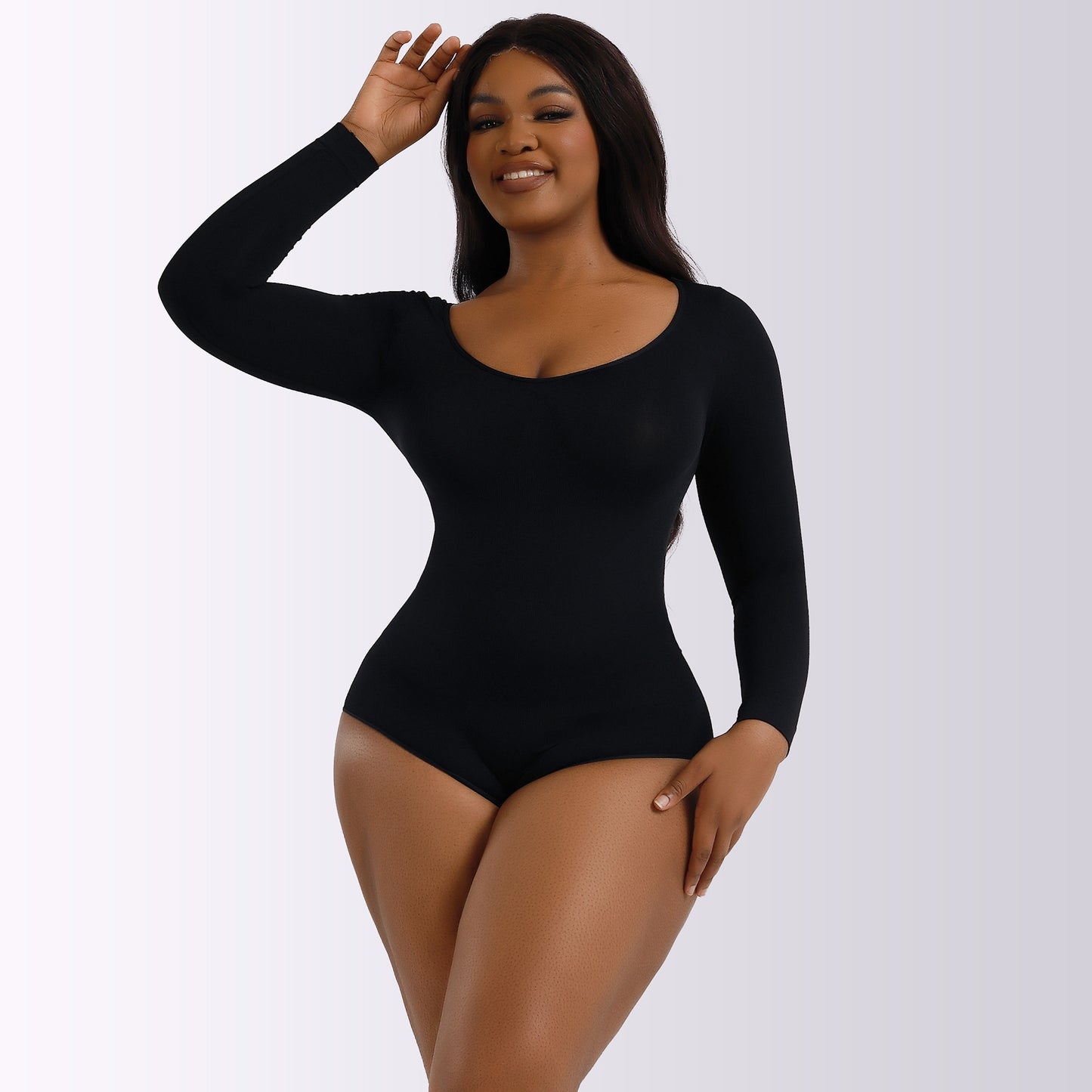 LVUBODY Bodysuits Square Neck Long Sleeve