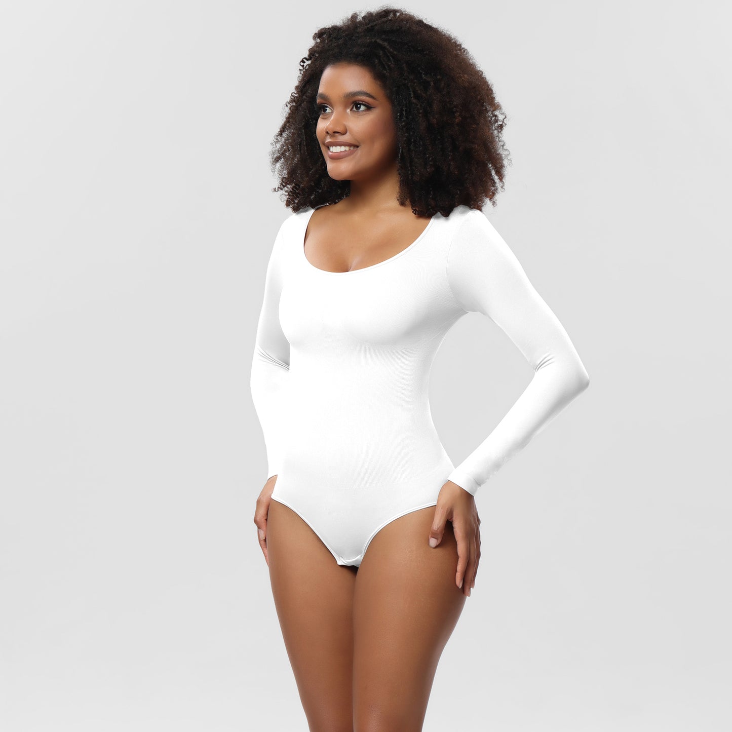 LVUBODY Bodysuits Square Neck Long Sleeve