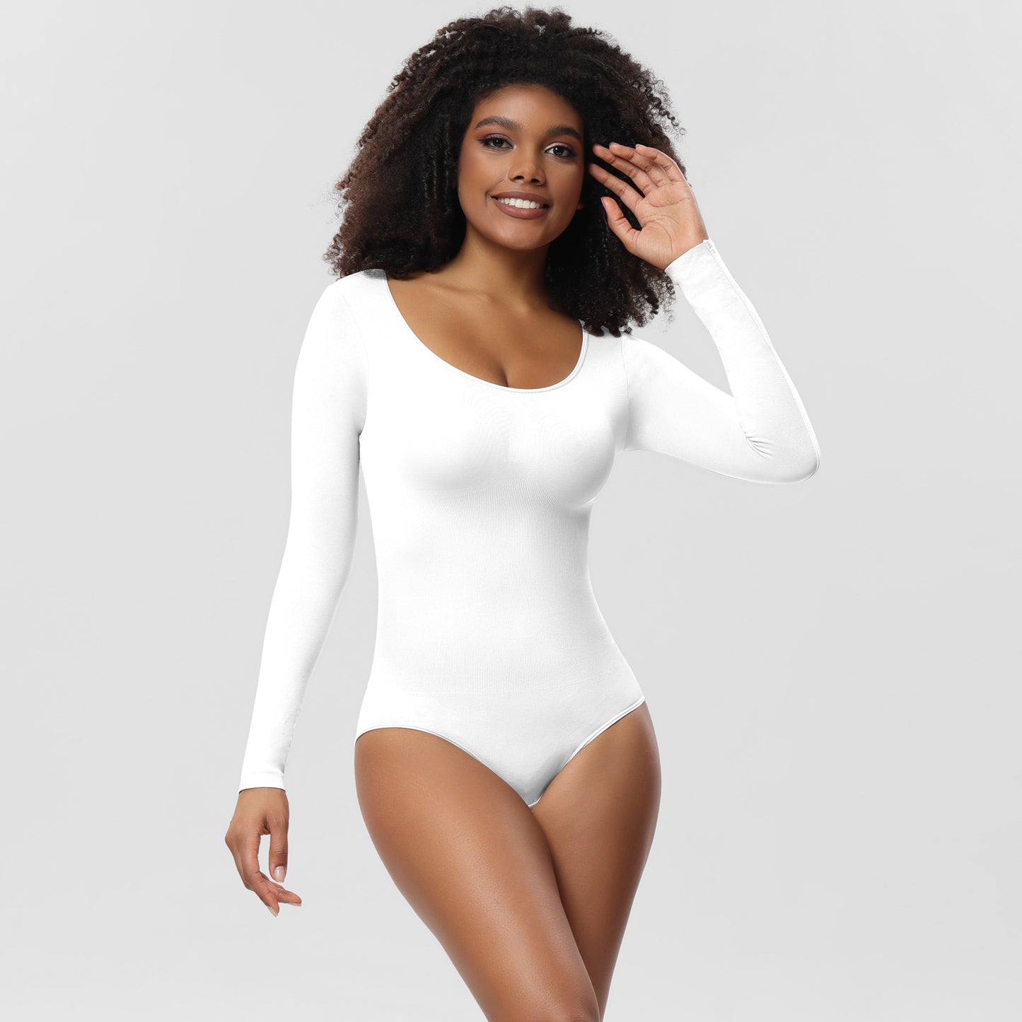 LVUBODY Bodysuits Square Neck Long Sleeve