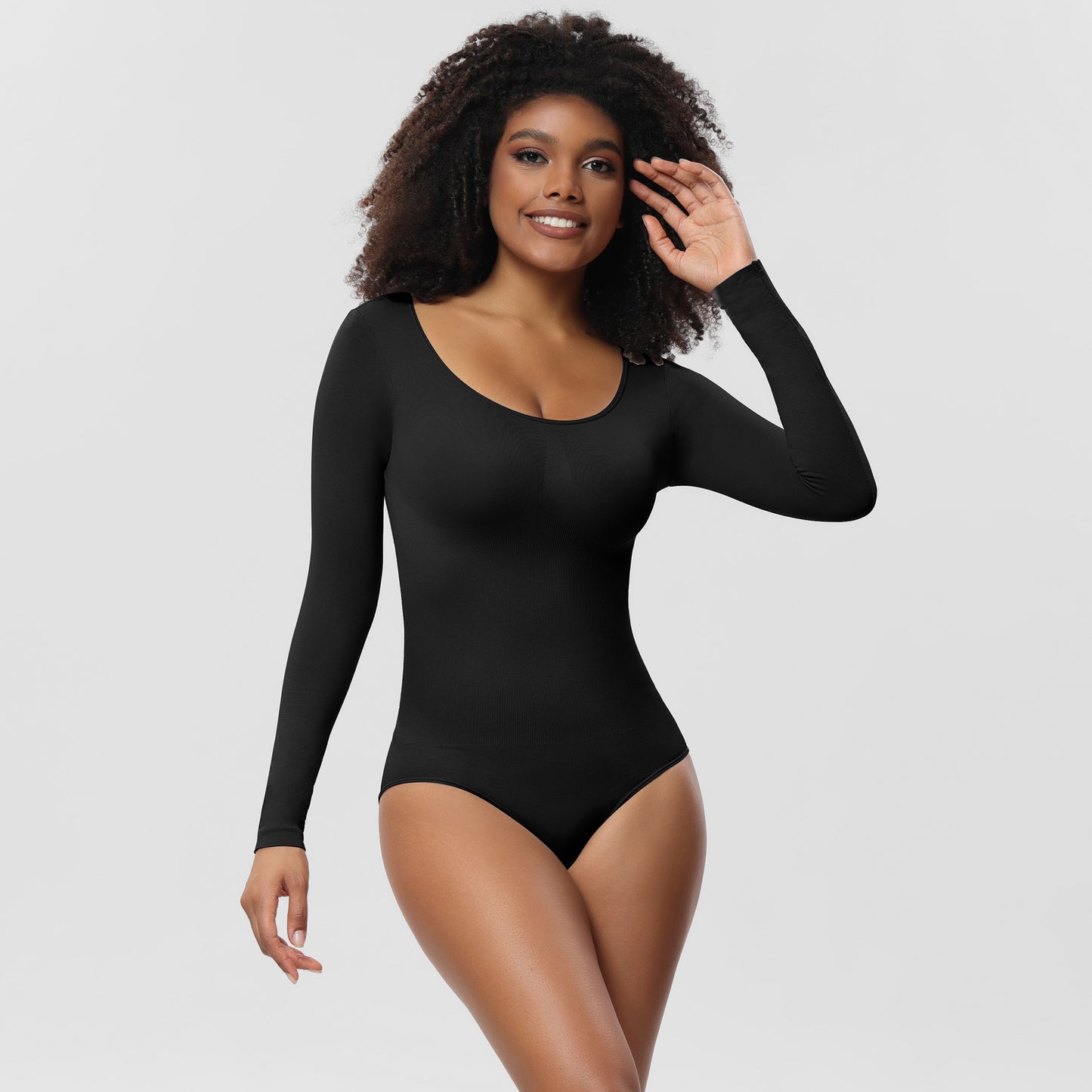 LVUBODY Bodysuits Square Neck Long Sleeve